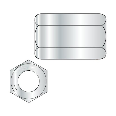 Newport Fasteners Coupling Nut, 1/4"-20, Steel, Grade 5, Zinc Plated, 7/8 in Lg, 7/16 in Hex Wd, 750 PK 322482